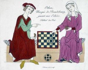 Othon, Markgraf von Brandenburg, spielt Schach - Deutschland 13. Jahrhundert