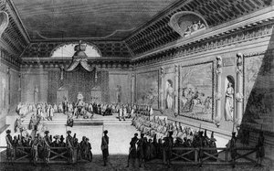 Beginn der Französischen Revolution: Versammlung der Notabeln in Versailles am 22. Februar von (after) Girardet