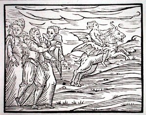 Hexe auf einem teuflischen Ziegenbock, Kopie einer Illustration aus 