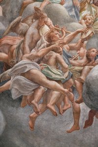 Engel spielen Musikinstrumente (Detail) von (c.1489 1534) Correggio