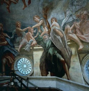 Figur eines Apostels, Detail der Fresken der Kuppel des Doms von Parma, von Antonio Allegri Da Correggio (1489-1534) von (c.1489 1534) Correggio