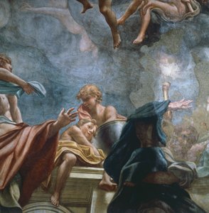 Figur eines Apostels, Detail der Fresken der Kuppel des Doms von Parma
