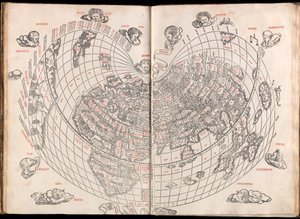 Claudii Ptholemaei Alexandrini Buch der Geographie mit Karten und universeller Figur und mit der Hinzufügung von Orten, die von den Neueren gefunden wurden, sorgfältig korrigiert und gedruckt von (c.90 168)(after) Ptolemy