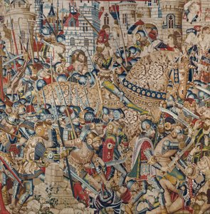 Der Trojanische Krieg: Die Zerstörung von Troja, ca. 1470 (Wandteppich) von (fl.1450 75) Master of Coetivy