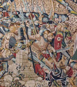 Der Trojanische Krieg: Die Zerstörung von Troja, ca. 1470 (Wandteppich) von (fl.1450 75) Master of Coetivy