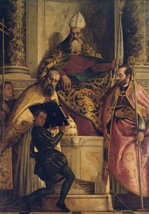St. Antonius Abt mit St. Cornelius, St. Cyprian und einem Page von Paolo Veronese