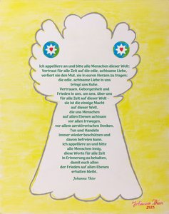 Der rettende Engel für den Frieden auf dieser Welt von Johanna Thier