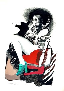 G. C. Riccardi, Senza titolo, 1974, Tinte auf Papier, 40x70, Italien. von Gian Carlo Riccardi