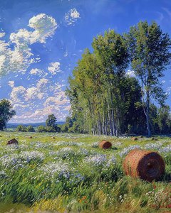 Weizenfeld und Blumen im Frühling von F. Abderrahim
