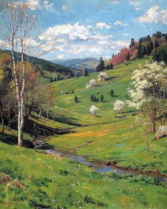 Schöne Landschaften, grüne Plateaus im Frühling von F. Abderrahim