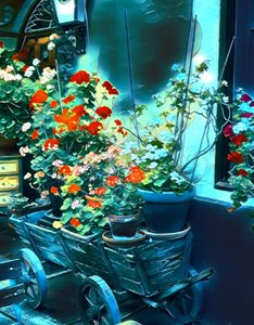 Blumen im Mondlicht. von Margareta Uliarte
