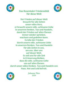 Das Rosentaler Friedensbild für diese Welt