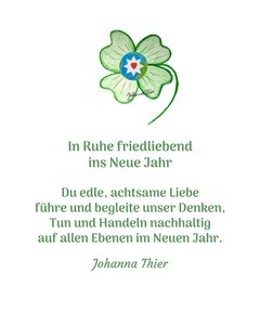 In Ruhe friedliebend ins Neue Jahr von Johanna Thier