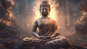 Realistisches Buddha-Porträt in Meditation