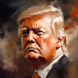 Bildende Kunst Donald Trump Porträt, Wandkunst Dekor | Druck auf Anfrage von F. Abderrahim