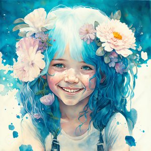 Aquarellzeichnung eines Mädchens im Loish-Stil