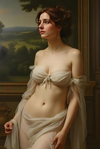 Schöne Frau mit kastanienbraunem Haar, Aphrodite realistische Malerei