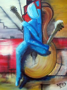 Frau mit Gitarre