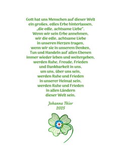 Die edle, achtsame Liebe vereint und bringt Frieden auf dieser Welt
