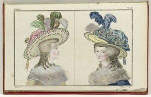 Cabinet des Modes ou les Modes Nouvelles, 1. August 1786, Pl. III von A.B. Duhamel