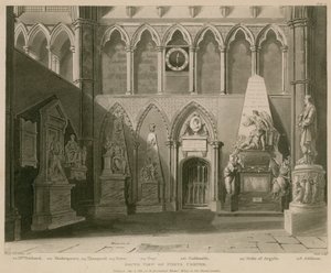 Südansicht der Poets Corner, Westminster Abbey, London von A.C. and Villiers, H. Pugin