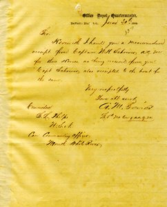 Brief von A. M. Sevier, Duvall