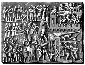Basrelief aus der Basilika von Saint Nazaire, Carcassonne, Frankreich von A. Bisson