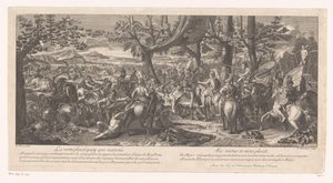 Besiegter König Porus vor Alexander dem Großen (Serientitel: Schlachten von Alexander dem Großen)