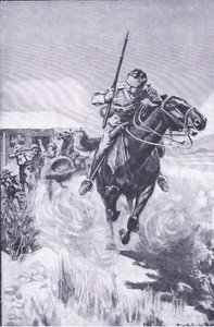 Flucht eines Spähers, aus „After Pretoria: The Guerilla War“ veröffentlicht von Harmsworth Bros Limited