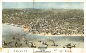 Chicago im Jahr 1868 von der Schillerstraße Nordseite bis zur 12. Straße Südseite. LOC 73693350