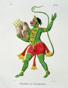 Hanuman, graviert von de Racinet