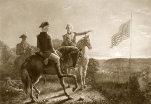Die Morgendämmerung des Friedens, Morgen der Kapitulation von Yorktown, veröffentlicht 1881 von A. Gilchrist Campbell