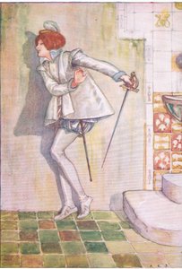 Die arme Viola fürchtete, auf ihr Schwert zu schauen (Was ihr wollt), aus Tales from Shakespeare, veröffentlicht von Ward Lock & Co Ltd