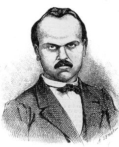 Porträt von Louis Noir (1837-1901), französischer Schriftsteller - Kupferstich von Lemot aus dem Jahr 1870 von A Lemot