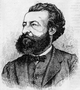 Porträt von Ulrich de Fonvielle (1833-1911), französischer Journalist und Literat - Gravur von Lemot aus dem Jahr 1870