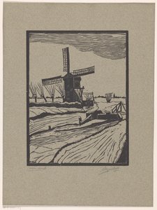 Winterlandschaft mit Mühle von A. Marchal