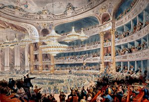 Ball in der Oper de la rue Le Peletier in Paris um 1850 - Gravur von A. Provost von A Provost