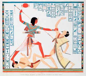 Zweite Szene an der Südwand des Inneren des Großen Tempels von Abu Simbel, 1888 von A Racinet
