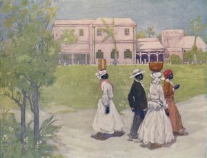 Schwarzer geht zur Arbeit, Barbados, 1916 von A. S. Forrest