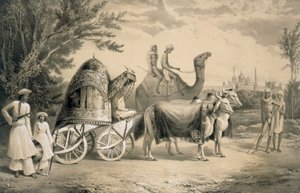 Haremwagen des Königs von Delhi, veröffentlicht 1858 von A. Soltykoff
