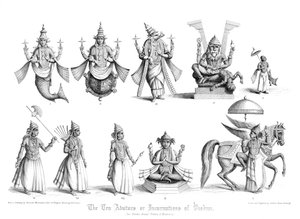 Die zehn Avatare oder Inkarnationen von Vishnu