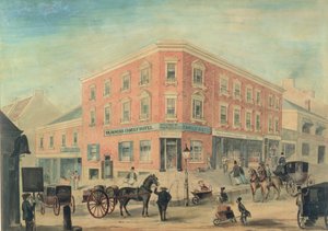 Ecke George und Hunter Streets, Sydney, 1849 von A. Torning