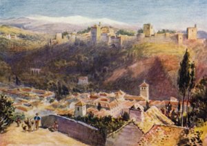 Granada, Gesamtansicht der Alhambra von A. Trevor Haddon