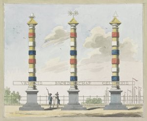 Freiheit, Brüderlichkeit und Gleichheit, Dekoration auf der Hogesluis, 1795 von A. Verkerk