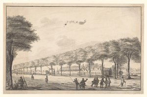 Ansicht der Festung Waterplaats an der Molenvliet in Batavia (Waterplaats) von A. de Nelly (possibly)