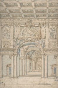 Studie des Innenraums von Santa Maria Maggiore in Rom, 1621-46
