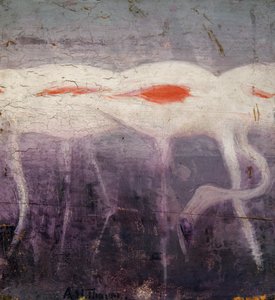 Weiße Flamingos, Studie für das Buch Concealing Coloration in the Animal Kingdom, ca. 1905-1909 von Abbott Handerson Thayer