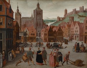 Der Marktplatz in Bergen op Zoom, wahrscheinlich 1590 und 1597