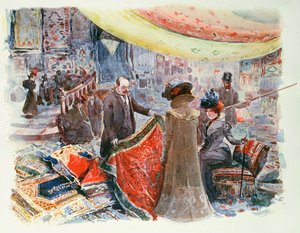 Die Halle eines Kaufhauses am Place Clichy, Paris, ca. 1900 von Abel Truchet