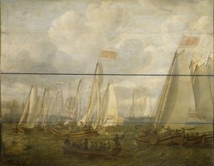 Marineparade auf der Y vor Amsterdam von Abraham  Alewijn